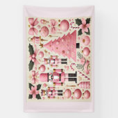 Rosa Nussknacker-Weihnachtsbaum Banner (Vertikal)