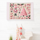 Rosa Nussknacker-Weihnachtsbaum Banner (InSitu)