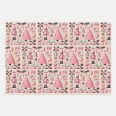 Rosa Nussknacker-Weihnachtsbaum Geschenkpapier Set (Vorderseite 3)