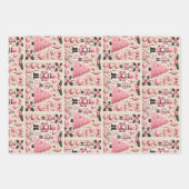 Rosa Nussknacker-Weihnachtsbaum Geschenkpapier Set (Vorderseite)
