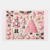 Rosa Nussknacker-Weihnachtsbaum  Geschenkpapier Set (Vorderseite)