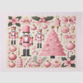 Rosa Nussknacker-Weihnachtsbaum-Geschenktasche Seidenpapier (Vorderseite)