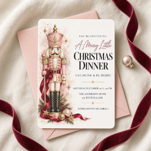Rosa Nussknacker-Weihnachtsdinnerparty Einladung