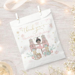 Rosa Nussknacker Winter Einmal-Land 1. Geburtstag Geschenktütchen