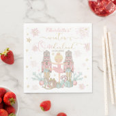 Rosa Nussknacker Winter Einmal-Land 1. Geburtstag Serviette (Beispiel)
