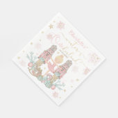 Rosa Nussknacker Winter Einmal-Land 1. Geburtstag Serviette (Ecke)