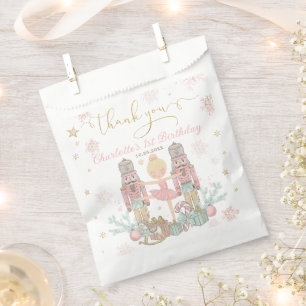 Rosa Nussknacker Winter Onederland 1. Geburtstag Geschenktütchen