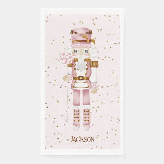 Rosa Nutcracker Handtuch Serviette (Vorderseite)