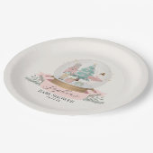 Rosa Nutcracker Weihnachtsmäntel Babydusche Party Pappteller (Schrägansicht)