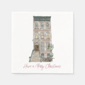 Rosa NYC Weihnachtsdekor im Party Serviette (Vorderseite)