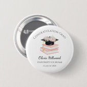Rosa Oberteil der Bläschen Graduierung Uni Name Button (Vorne & Hinten)