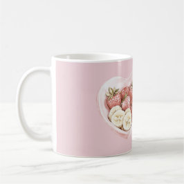 Rosa Obstschale: Erdbeeren und Bananen Kaffeetasse