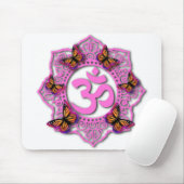 Rosa-Ochsenmandala-Design mit Monarchschmetterling Mousepad (Mit Mouse)