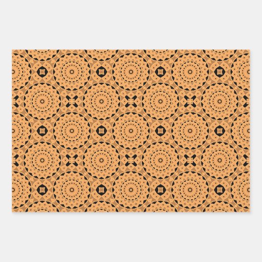 Rosa Ocker Lila Coole marokkanische Mosaikmuster Geschenkpapier Set (Vorderseite 2)