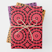 Rosa Ocker Lila Coole marokkanische Mosaikmuster Geschenkpapier Set (Beispiel)