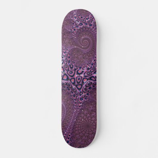 Rosa Octopus Fraktal Abstrakt Skateboard (Vorderseite)