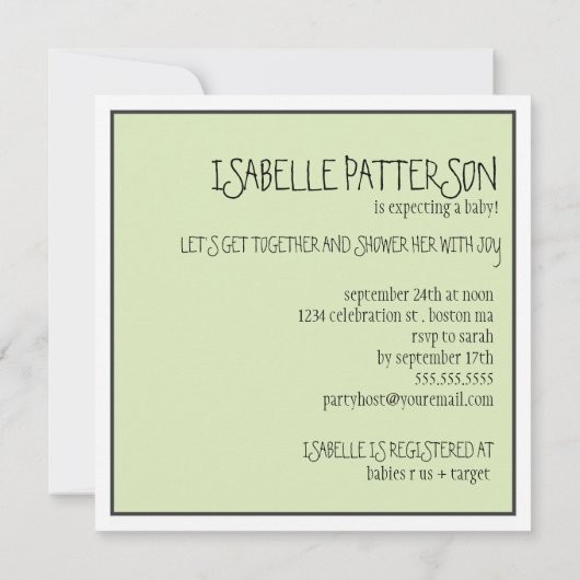 Rosa oder Blau? Baby in Carriage Neutral Baby Dusc Einladung (Rückseite)