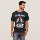 Rosa oder Blau Big Bro liebt dich Kuh Geschlecht e T-Shirt (Vorne ganz)