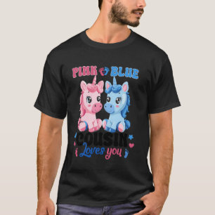 Rosa oder Blau Cousin liebt dich Einhorn Geschlech T-Shirt
