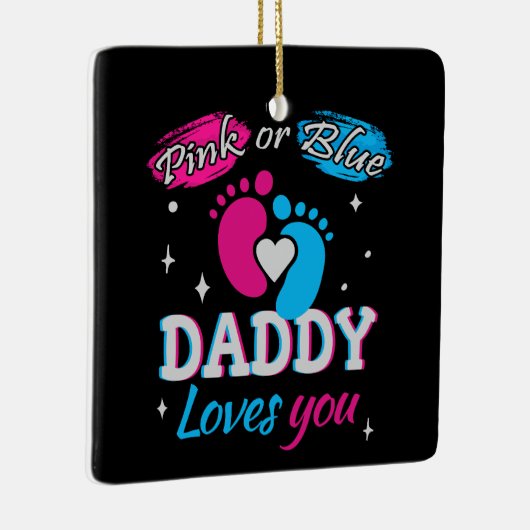 Rosa oder Blau, Daddy Lieben Sie Keramikornament (Rechts)