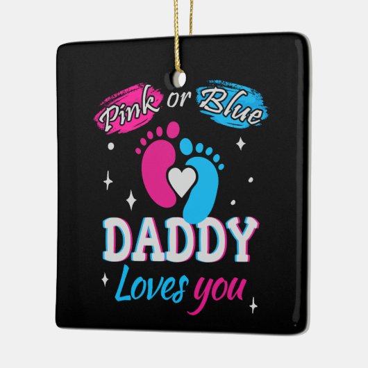 Rosa oder Blau, Daddy Lieben Sie Keramikornament (Links)