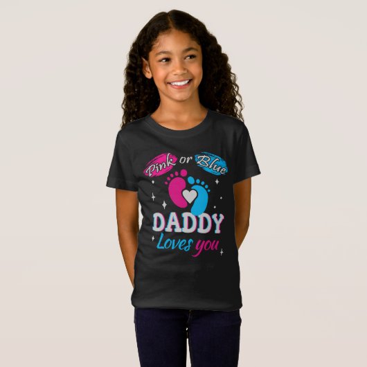 Rosa oder Blau, Daddy Lieben Sie T-Shirt (Vorne ganz)