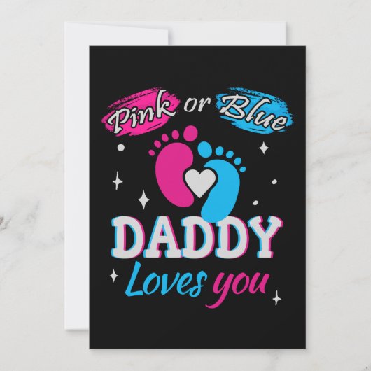 Rosa oder Blau, Daddy liebt dich Einladung (Vorderseite)
