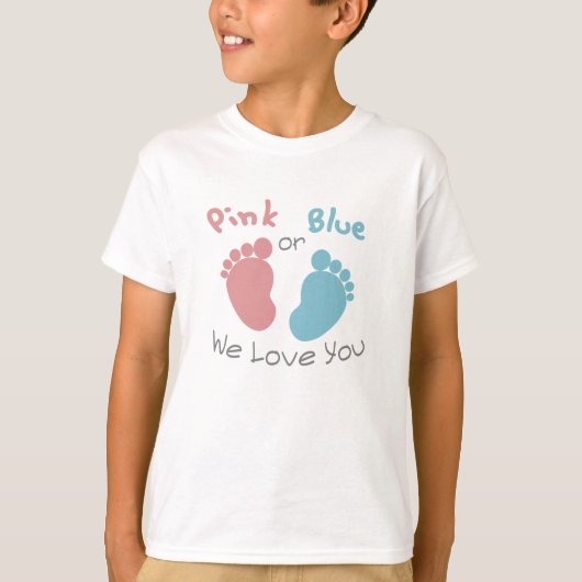 Rosa oder Blau decken wir Liebe Sie Geschlecht T-Shirt (Vorderseite)