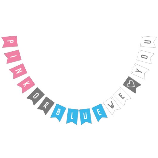 Rosa oder Blau decken wir Liebe Sie Geschlecht Wimpelkette (Alle)