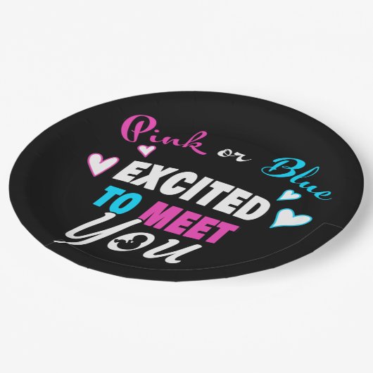 Rosa oder Blau Erfreut über die Ergebnisse der Unt Pappteller (Schrägansicht)