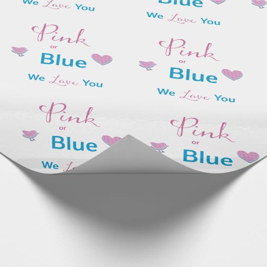 Rosa oder Blau Geschenkpapier (Ecke)