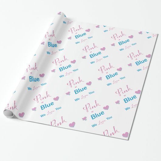 Rosa oder Blau Geschenkpapier (Ungerollt)