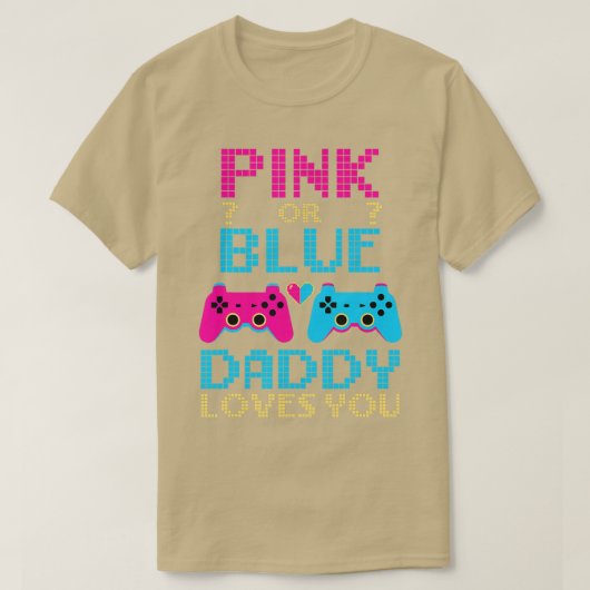 Rosa oder Blau Geschlecht Enthüllung Videospiel Va T-Shirt (Design vorne)