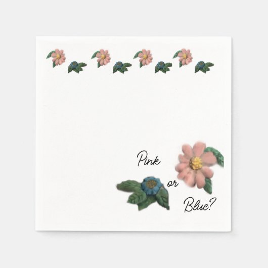Rosa oder Blau? Geschlecht offenbart Baby-Dusche N Serviette (Vorderseite)