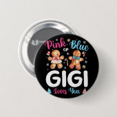 Rosa oder Blau Gigi liebt dich Geschlecht enthüllu Button (Vorne & Hinten)