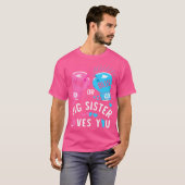 Rosa oder Blau große Schwester liebt dich Boxen Ge T-Shirt (Vorne ganz)