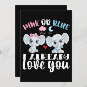 Rosa oder blau ich bereits Liebe Sie Geschlecht ze Einladung (Vorne/Hinten)