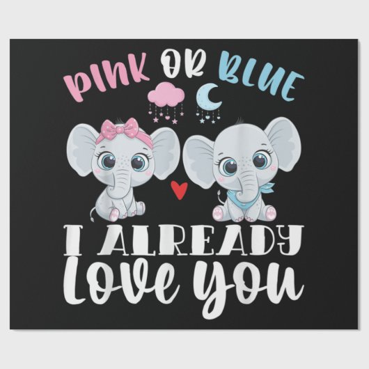 Rosa oder blau ich bereits Liebe Sie Geschlecht ze Geschenkpapier (Flach)