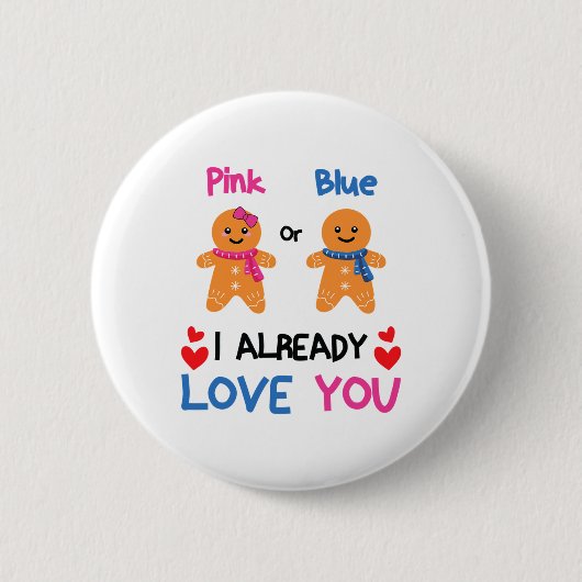 Rosa oder Blau Ich liebe dich bereits Geschlecht E Button (Vorderseite)