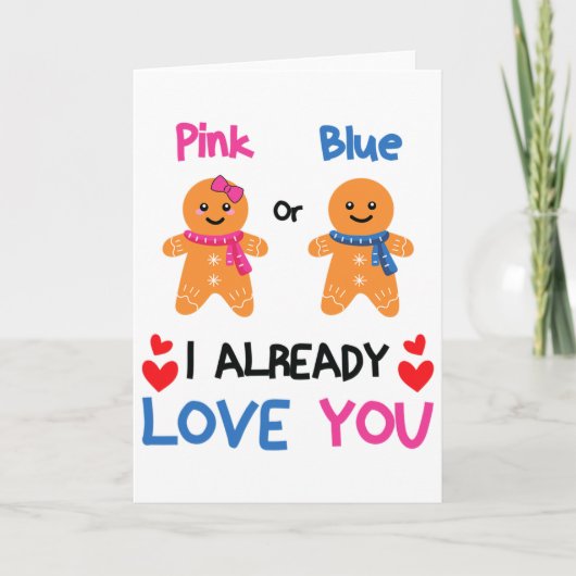 Rosa oder Blau Ich liebe dich bereits Geschlecht e Karte (Vorderseite)