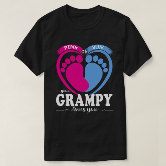 Rosa oder blau Ihre GRAMPY-Lieben Sie Geschlecht z T-Shirt (Design vorne)