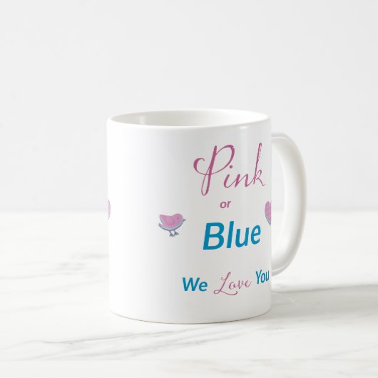 Rosa oder Blau Kaffeetasse (VorderseiteRechts)