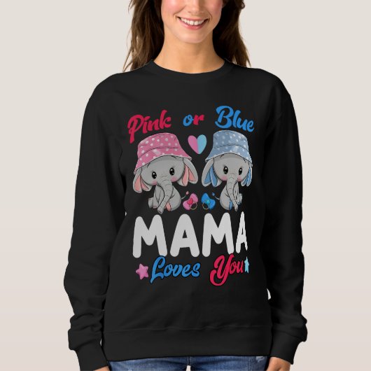 Rosa oder Blau Mama liebt dich Elefanten Baby Gesc Sweatshirt (Vorderseite)