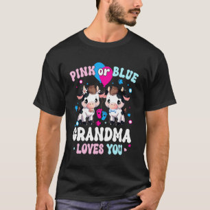 Rosa oder Blau Oma liebt dich Kuh Geschlecht Enthü T-Shirt