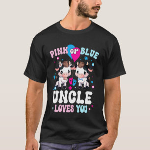 Rosa oder Blau Onkel liebt dich Kuh Geschlecht Ent T-Shirt