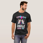 Rosa oder Blau Onkel liebt dich Kuh Geschlecht Ent T-Shirt (Vorne ganz)