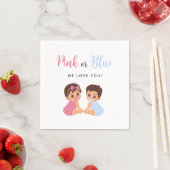 Rosa oder Blau Süßer Baby-Sauger Geschlechtsenthül Serviette (Beispiel)