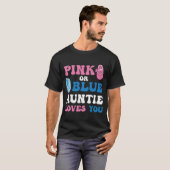 Rosa oder Blau TANTE liebt dich Geschlecht Enthüll T-Shirt (Vorne ganz)