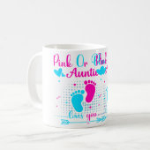 Rosa oder Blau Tante liebt dich süße Geschlechtsen Kaffeetasse (Vorderseite Links)