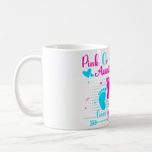 Rosa oder Blau Tante liebt dich süße Geschlechtsen Kaffeetasse (Links)